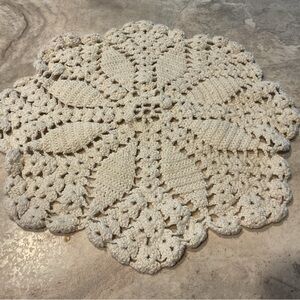 Crochet Doily Handmade vintage cotton 10.5” diameter white